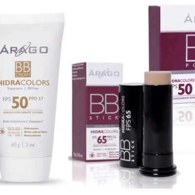 BB Cream Arago - Kit Total BEGE - Creme, Powder, Stick